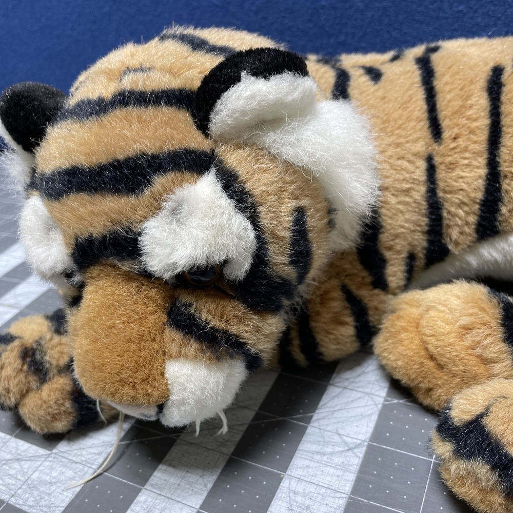 1992 20" A&A Lying Bengal Tiger Plush Stuffed Animal Toy Soft Realistic - Picture 3 of 9